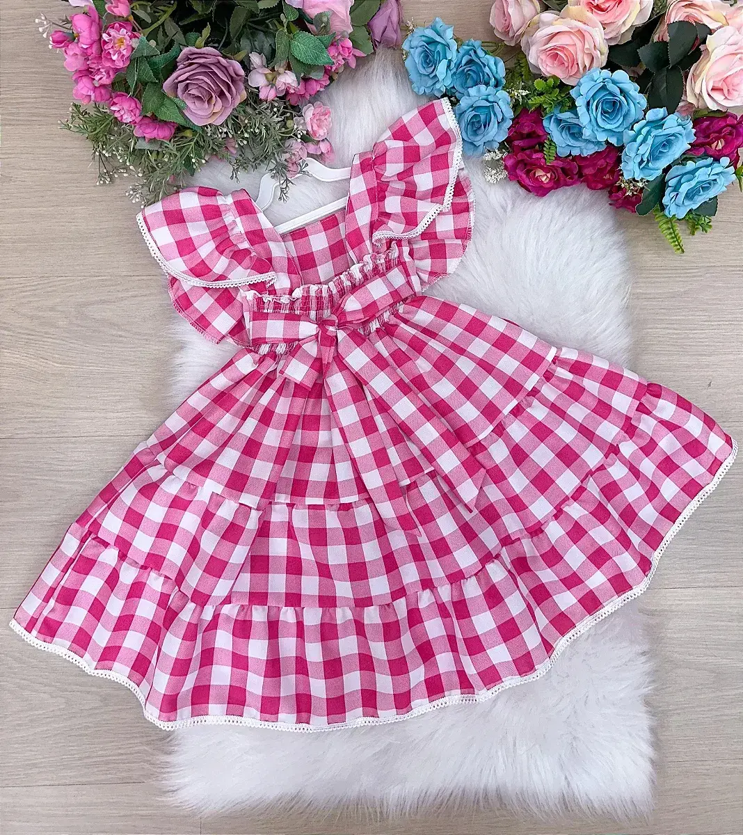 Vestido aline xadrez rosa, foto 6