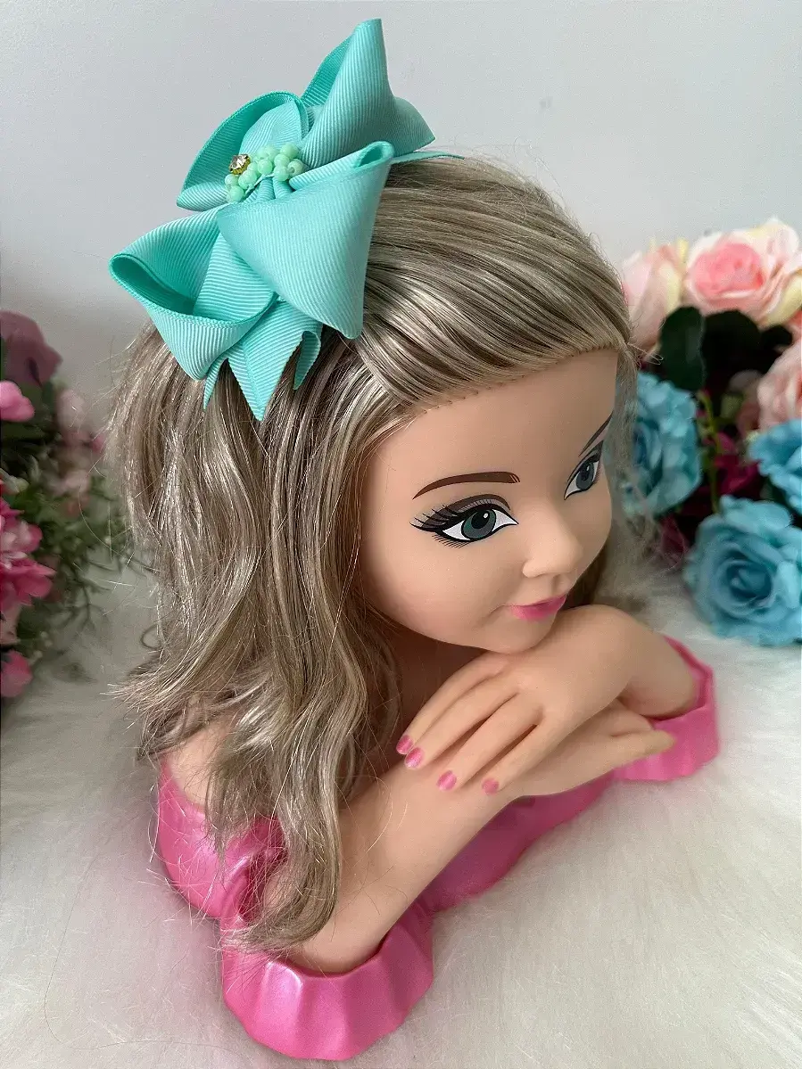 Laço strass maria alice verde tiffany, foto 2