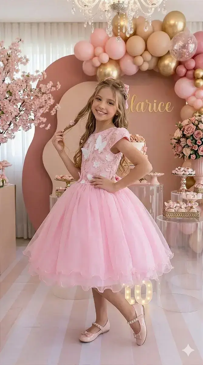 Vestido jardim encantado mel rosa, foto 2