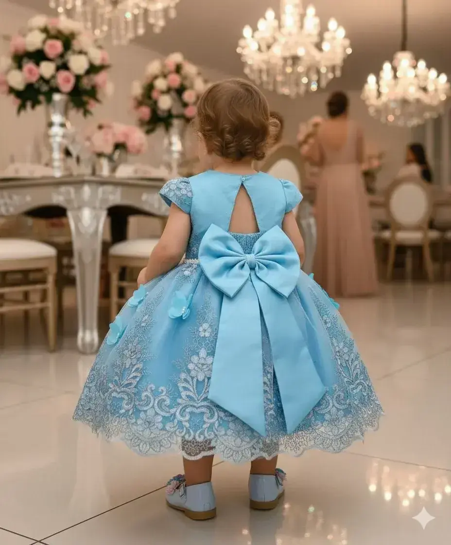 Vestido jardim encantado festa azul tiffany, foto 2