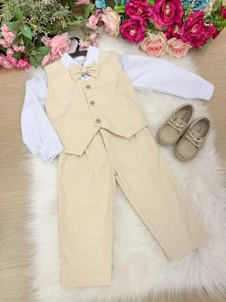 Conjunto social leonardo colete palha bege, foto 3