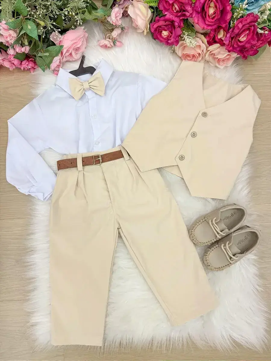 Conjunto social leonardo colete palha bege, foto 5