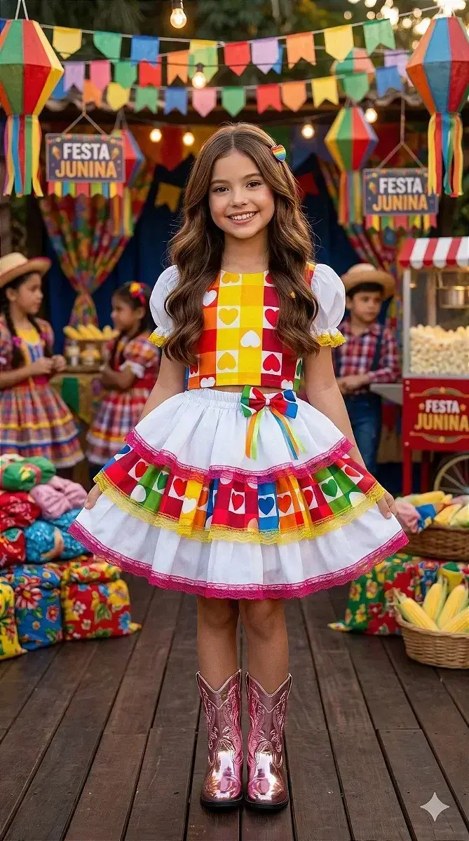 Conjunto junino festa noiva noivinha branco