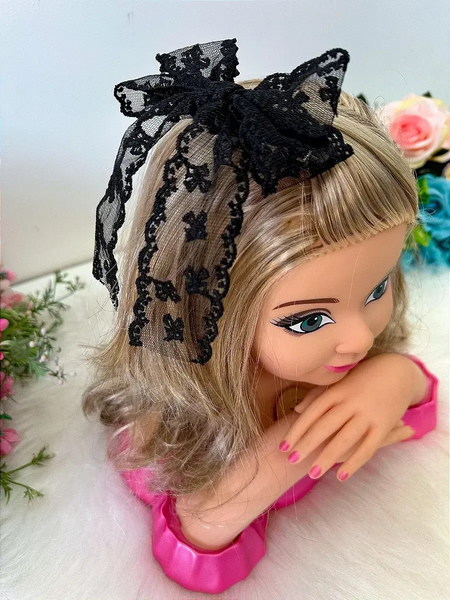 Laço jessica renda preto, foto 3