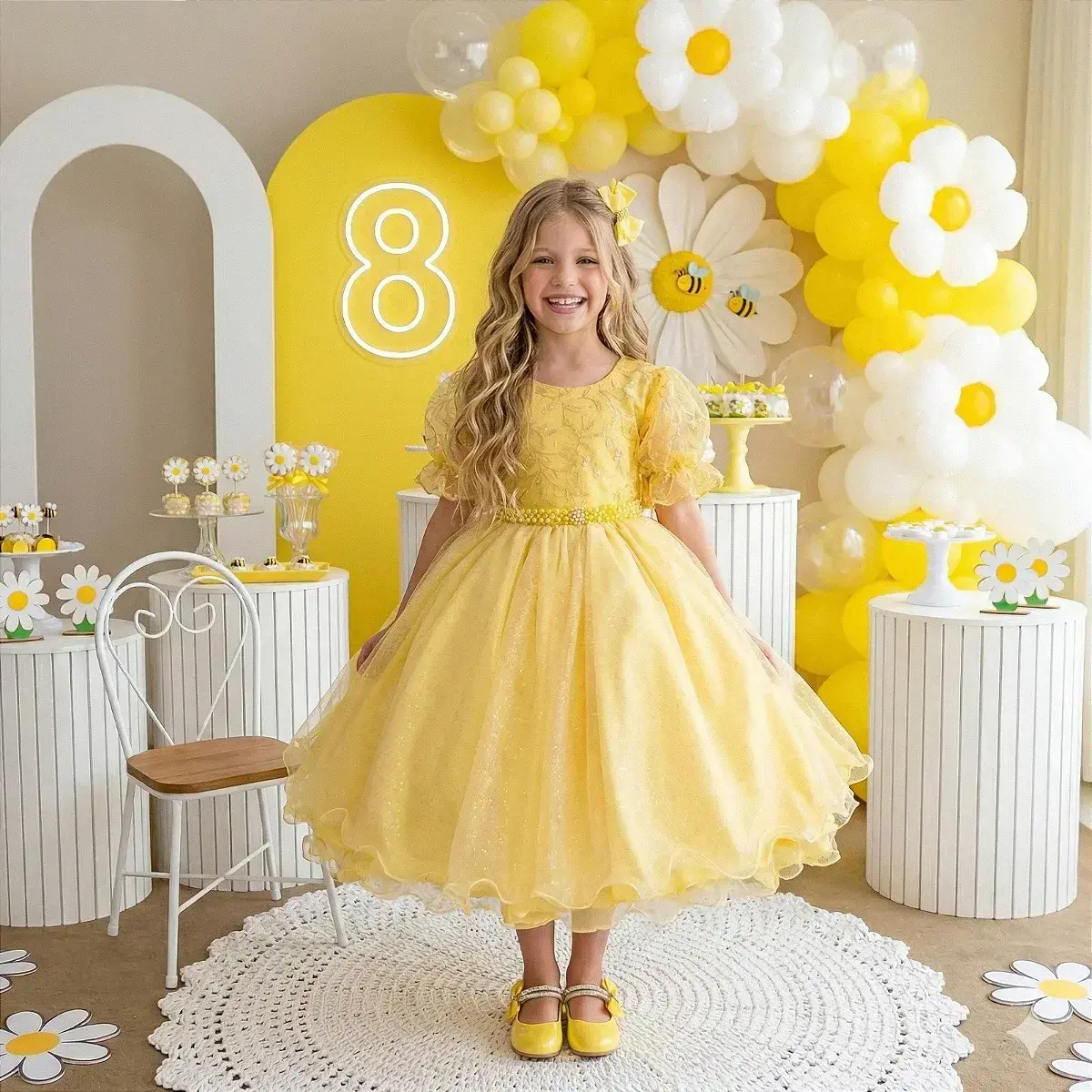 Vestido laize amarelo