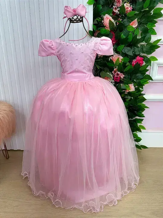 Vestido longo rosa