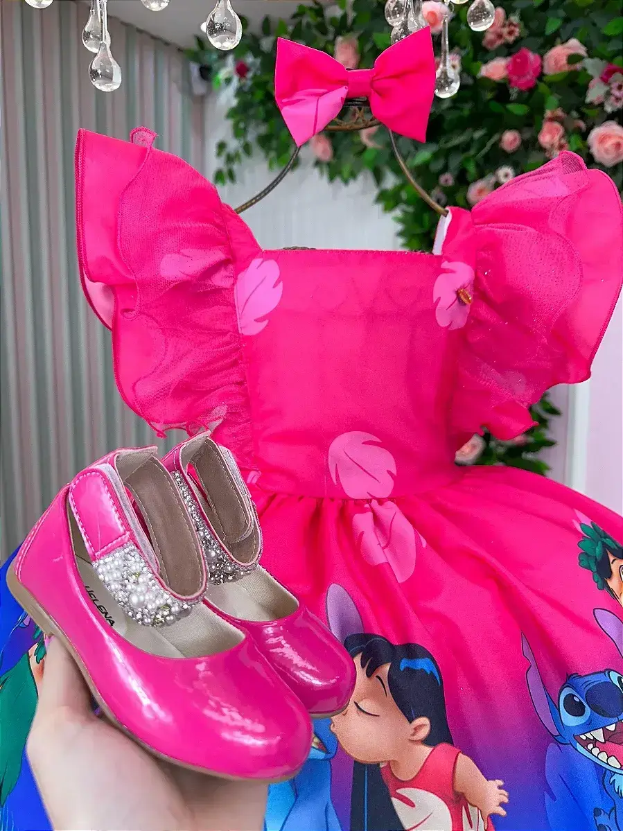 Vestido festa Lilo Stitch pink, foto 3