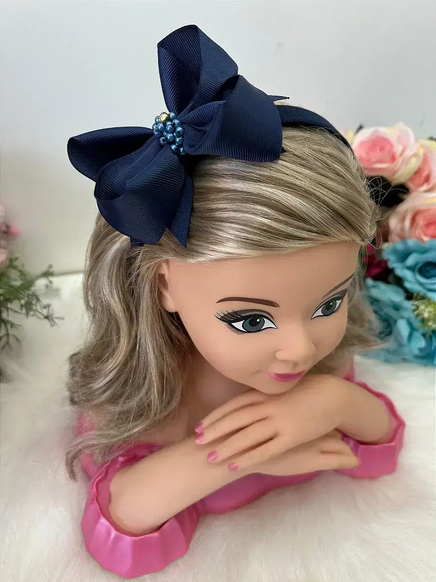 Tiara bianca azul marinho