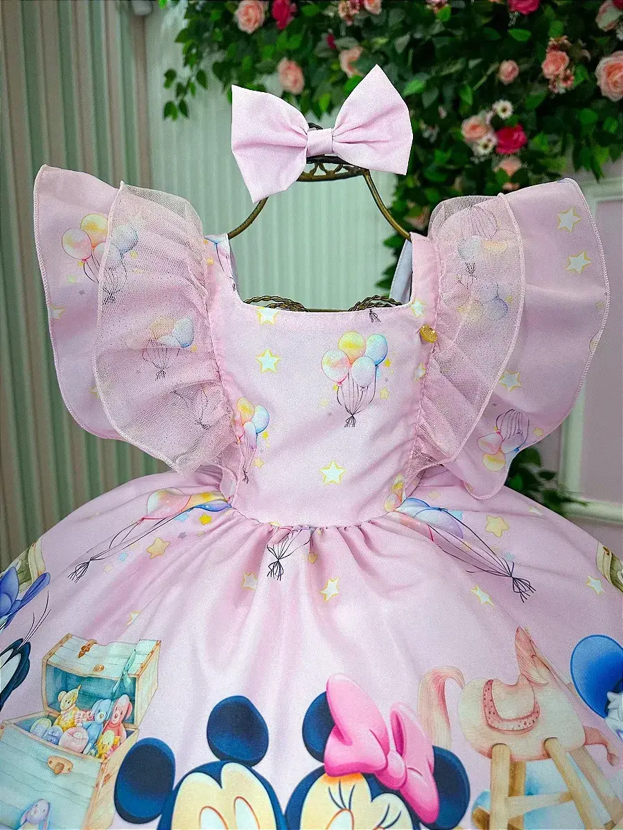 Vestido festa turma mickey mouse baby disney, foto 2
