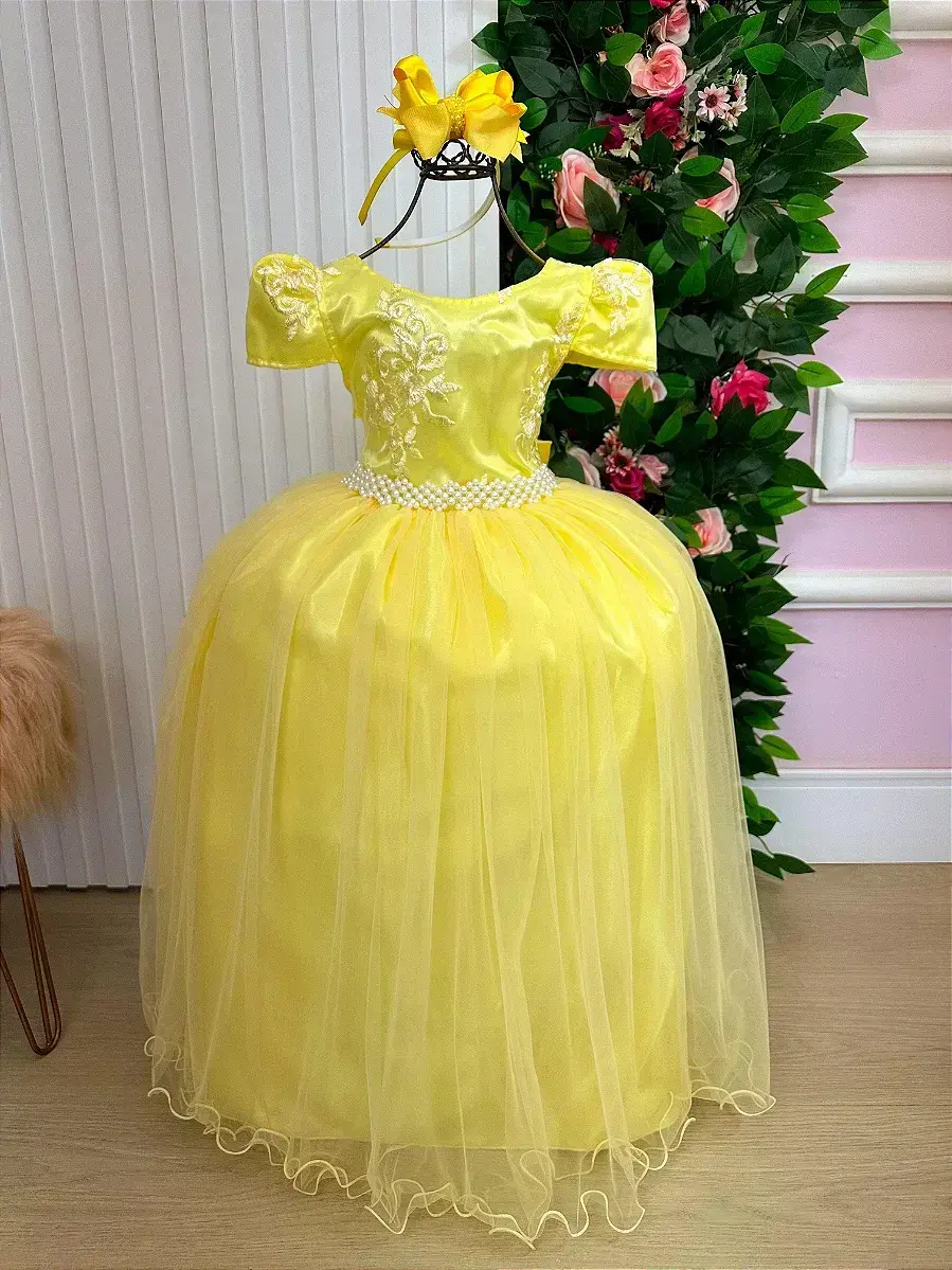 Vestido longo jaqueline amarelo