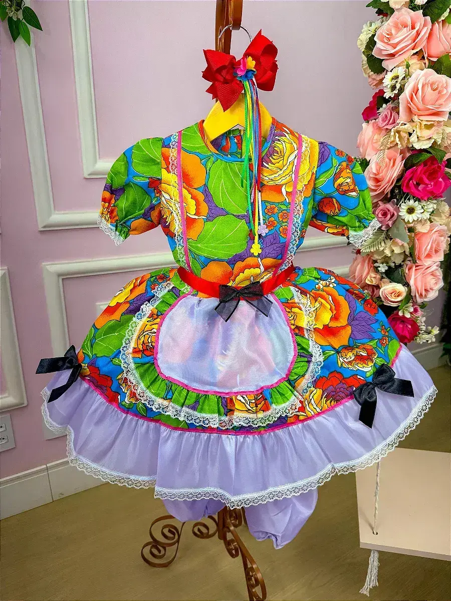 Vestido junino tropical rafinha