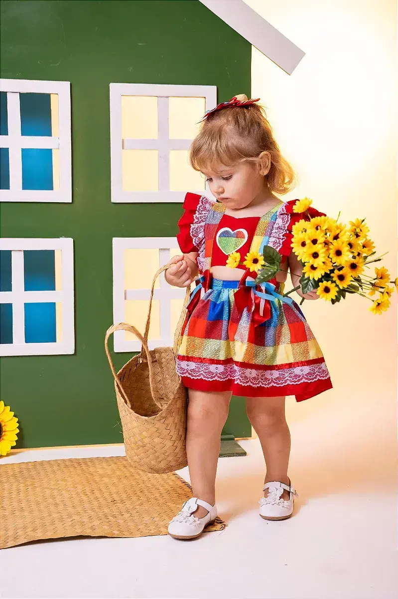Vestido junino vermelho