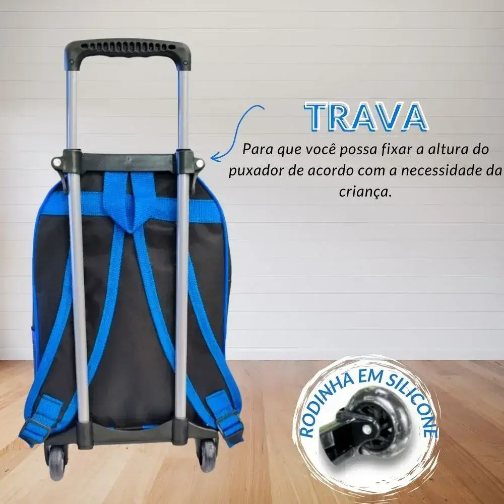 Kit mochila rodinhas lancheira estojo sonic, foto 4