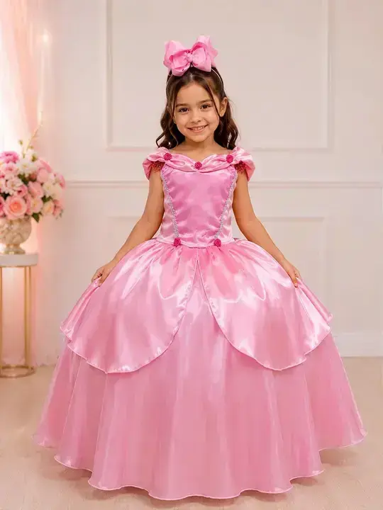 Fantasia longa princesa rosa