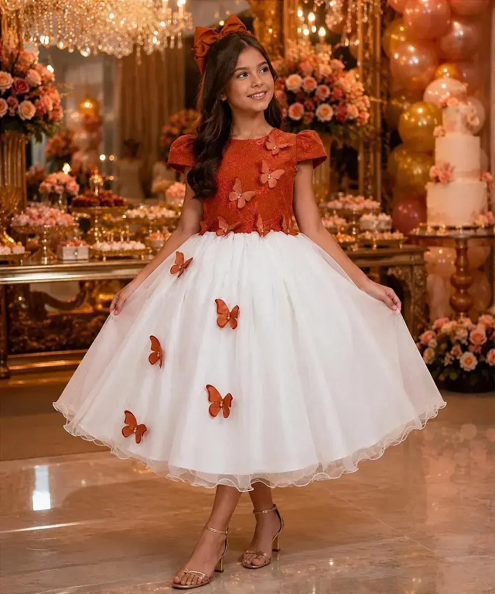 Vestido midi sabrina terracota off