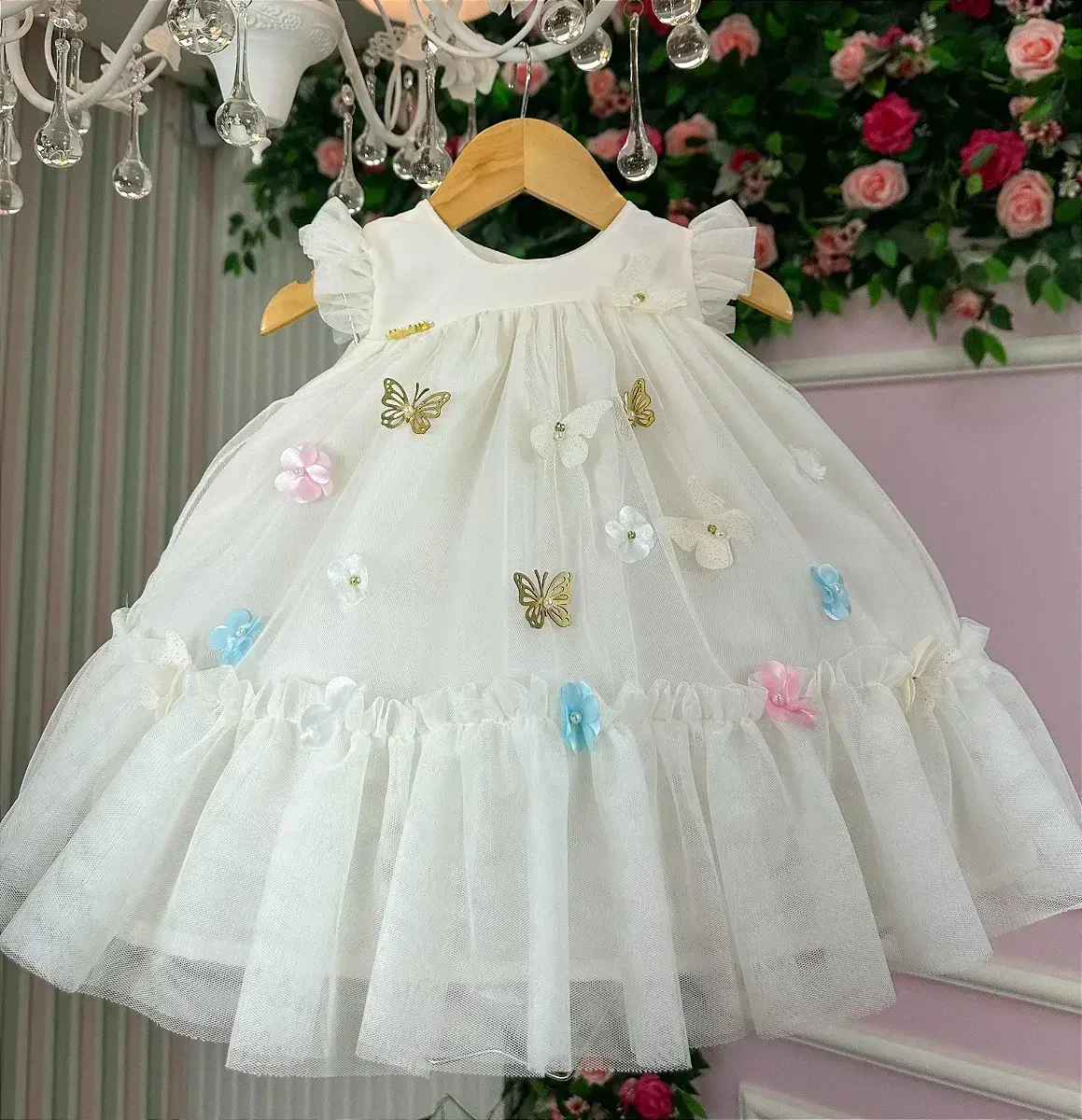Vestido jardim das borboletas baby liz off, foto 5