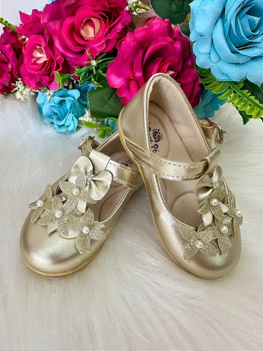 Sapatilha baby dourado, foto 3