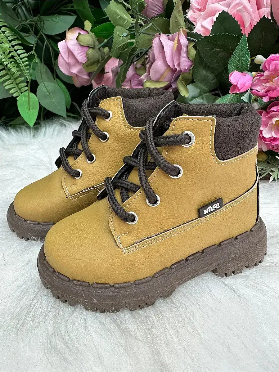 Bota coturno masculina nilqi mostarda