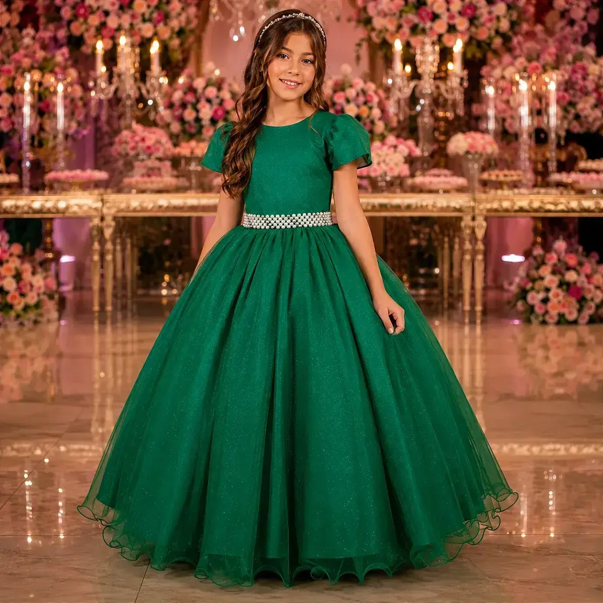 Vestido longo heloisa verde bandeira