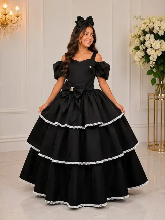 Vestido longo safira preto