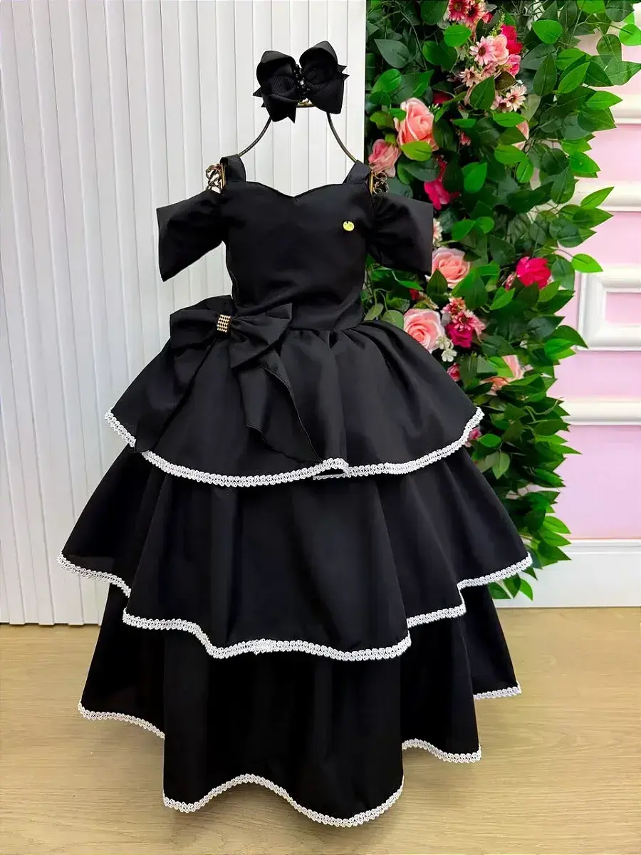Vestido longo safira preto, foto 3