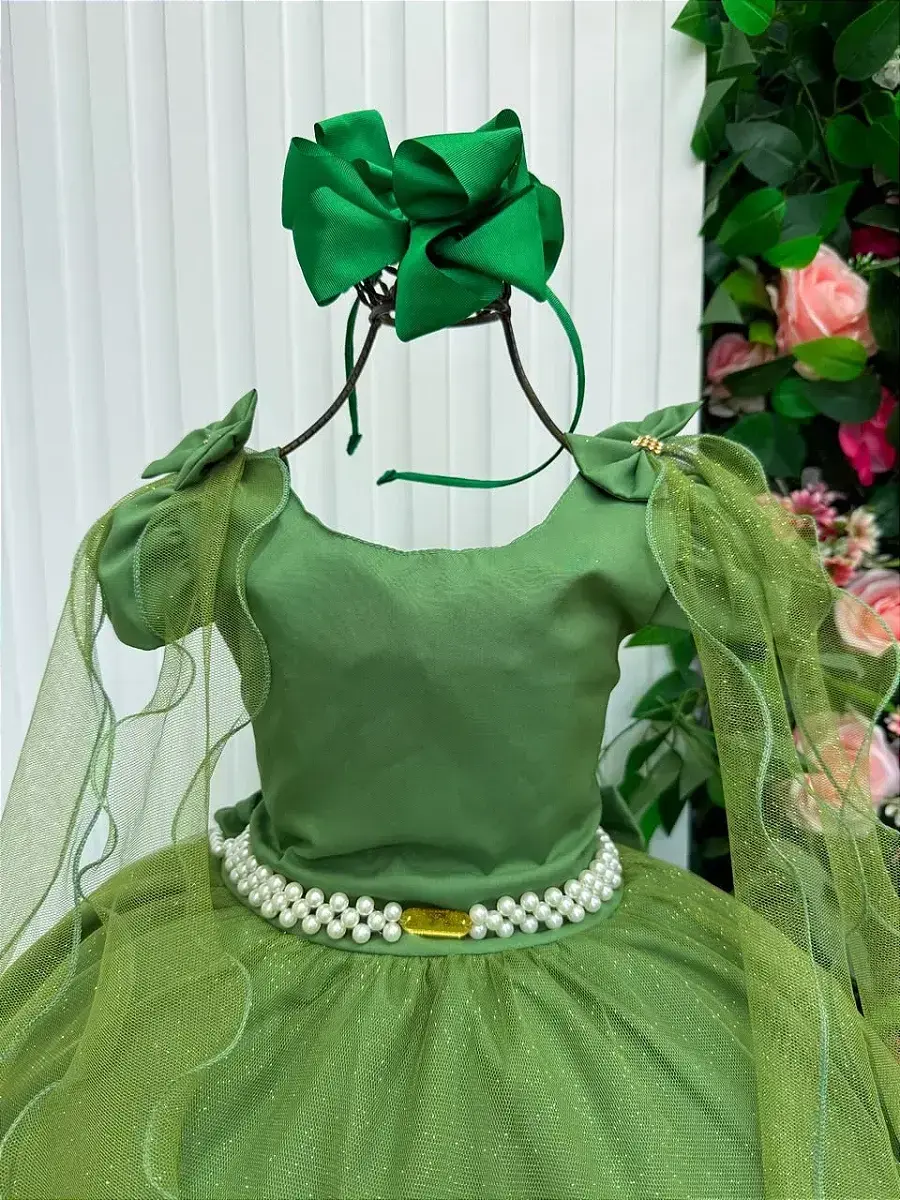 Vestido longo diamante verde militar, foto 4