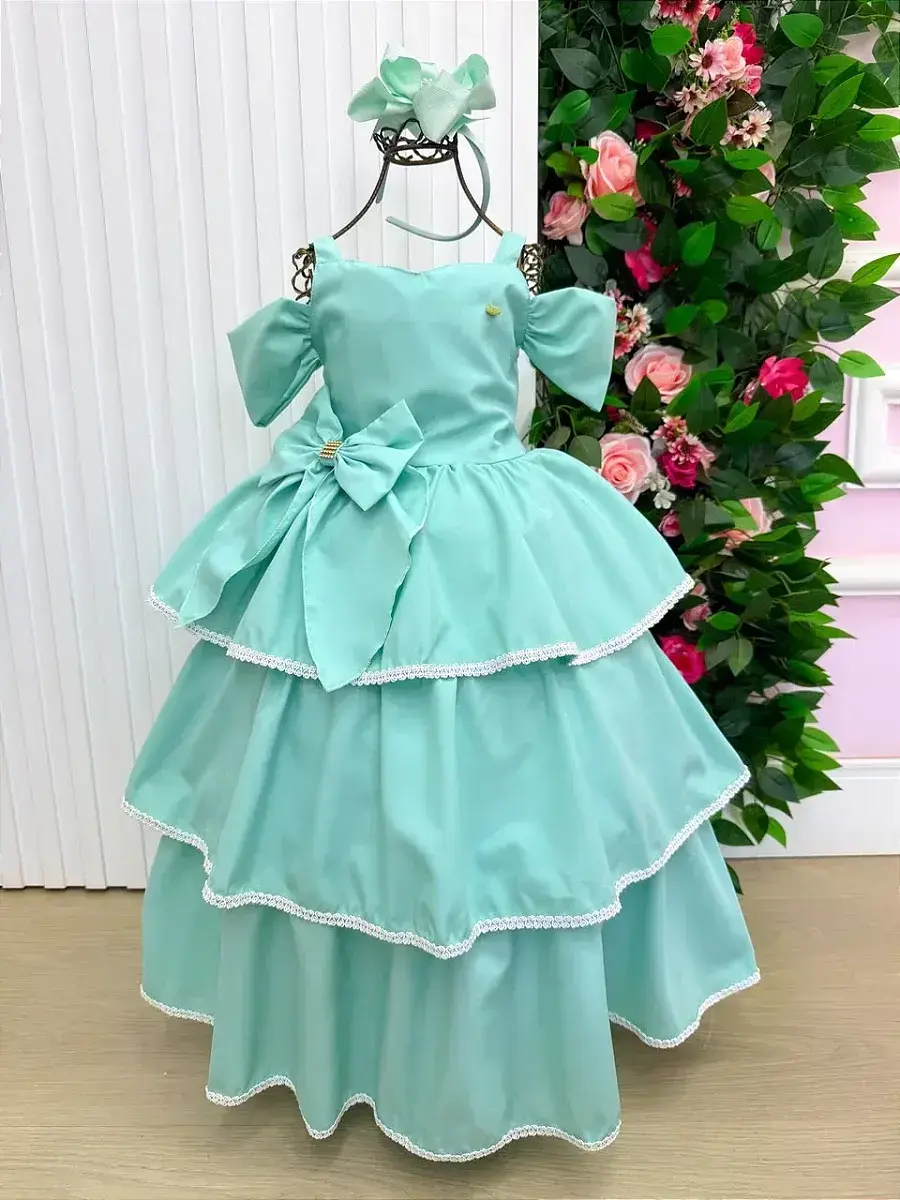 Vestido longo safira verde menta, foto 3