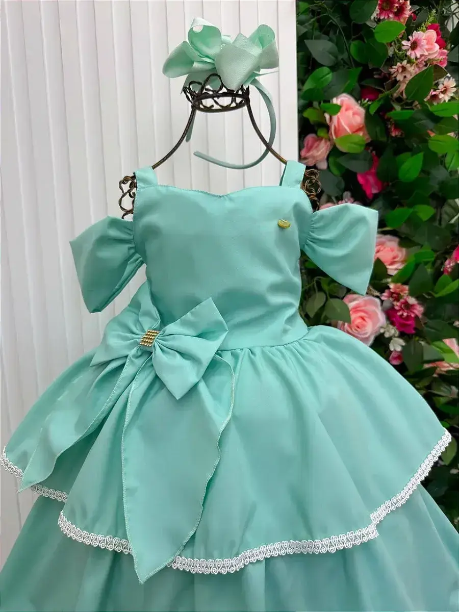 Vestido longo safira verde menta, foto 5
