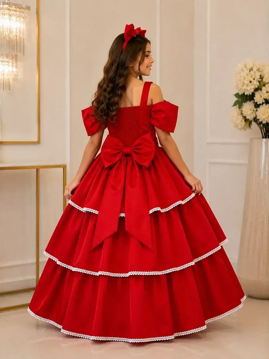 Vestido longo safira vermelho, foto 2