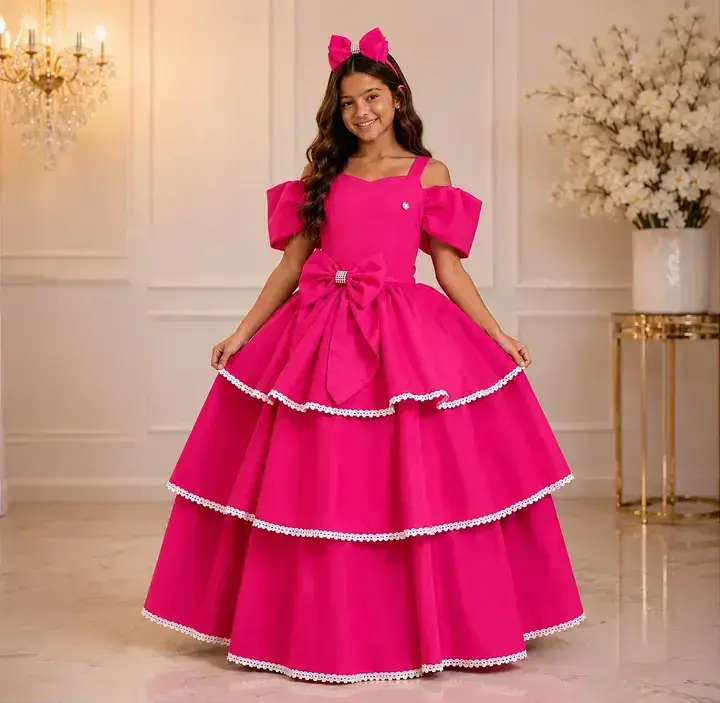 Vestido longo safira pink