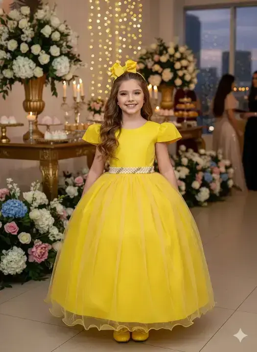 Vestido longo heloisa amarelo
