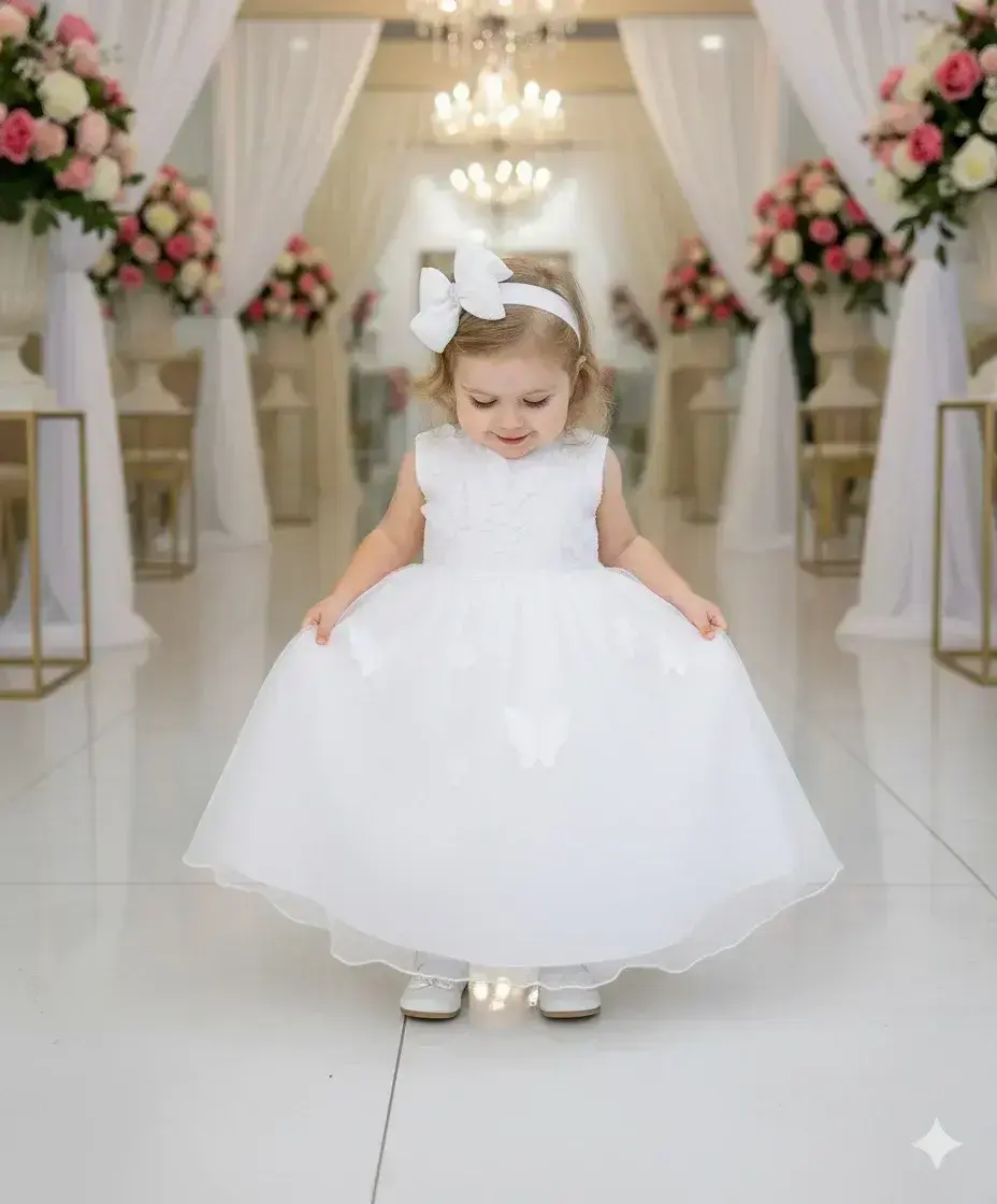 Vestido jardim das borboletas branco viviane, foto 4