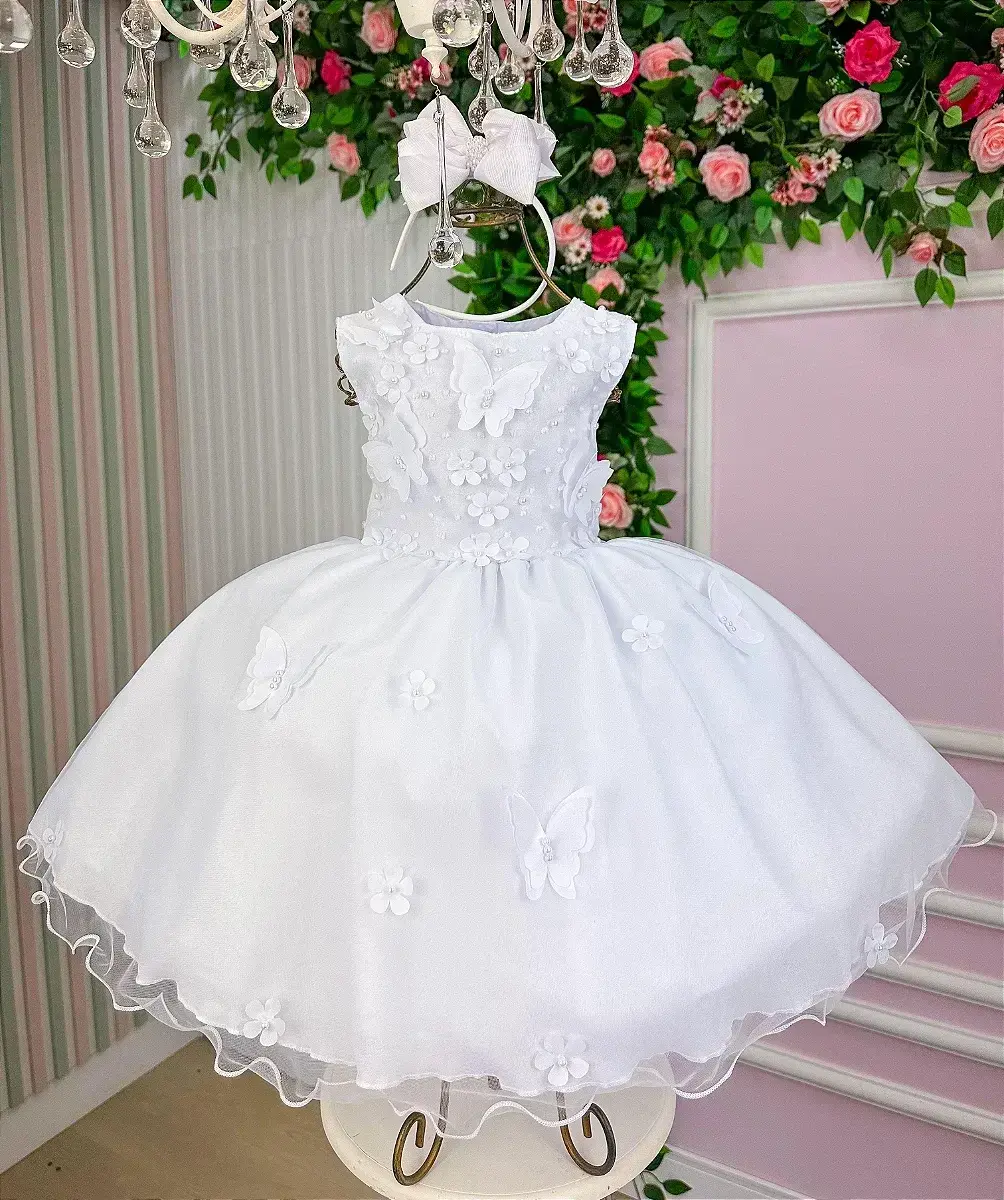 Vestido jardim das borboletas branco viviane, foto 5
