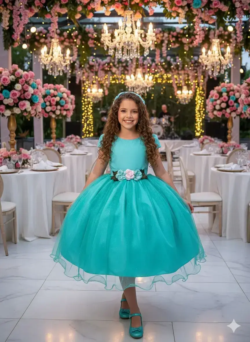 Vestido luiza verde tiffany