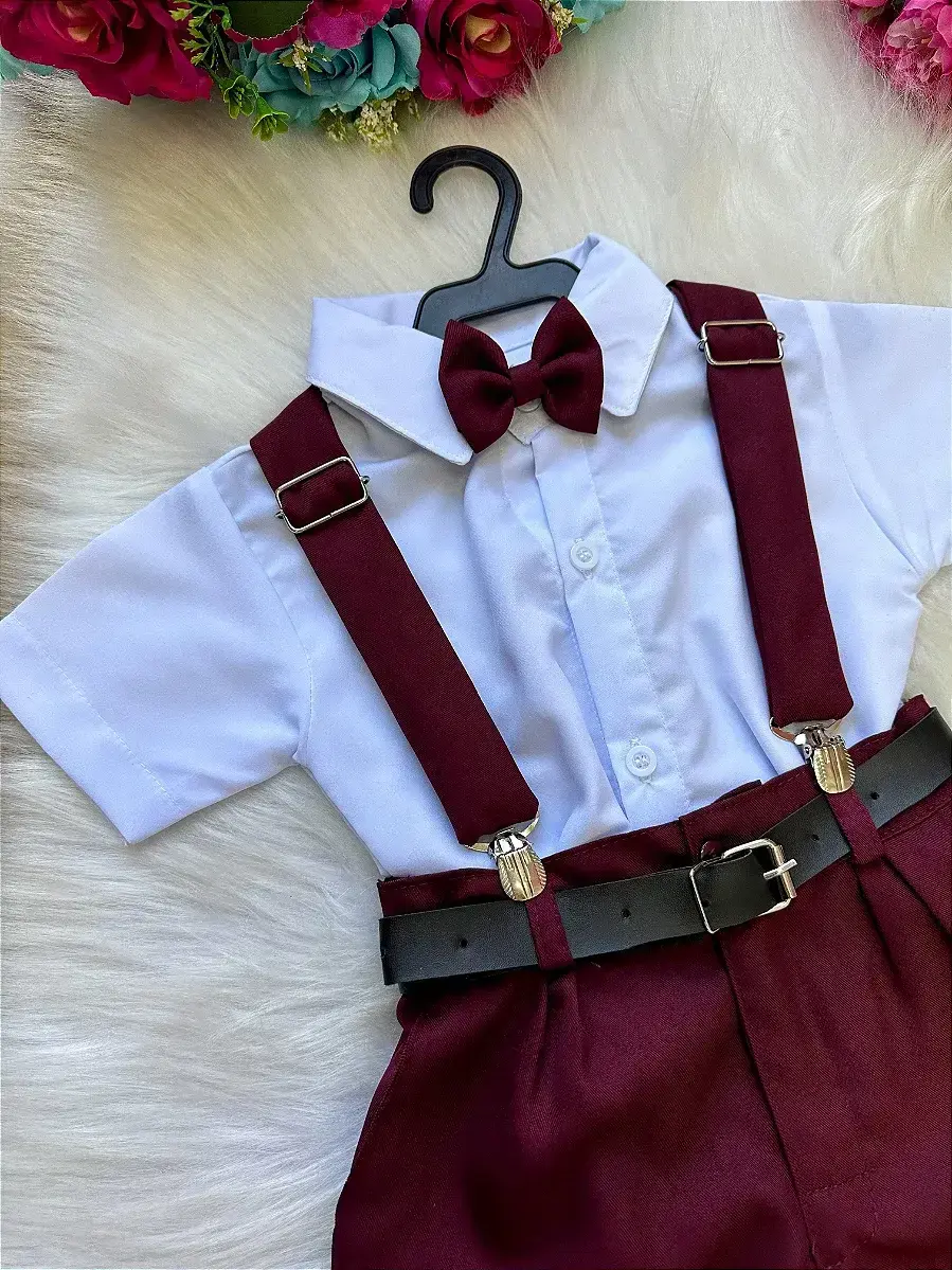 Conjunto social shorts ravi marsala, foto 5