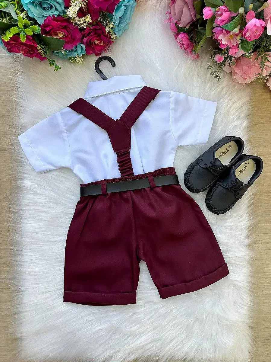 Conjunto social shorts ravi marsala, foto 7
