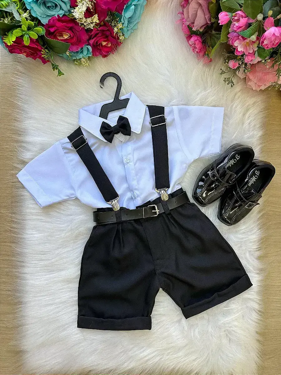 Conjunto social shorts ravi preto