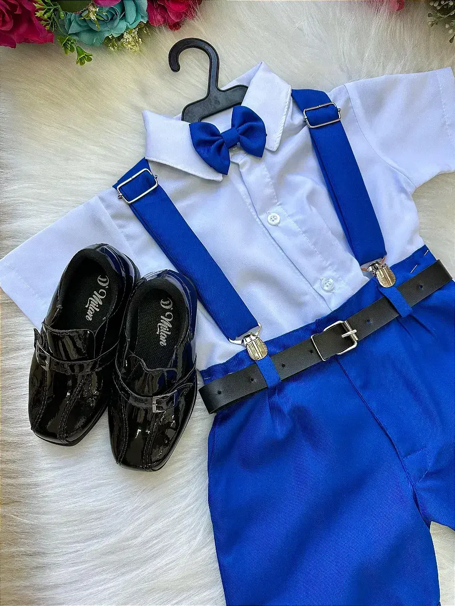 Conjunto social shorts ravi azul royal, foto 4