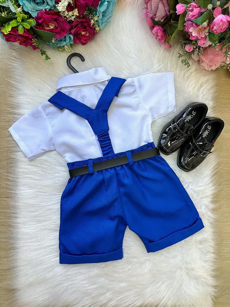 Conjunto social shorts ravi azul royal, foto 7