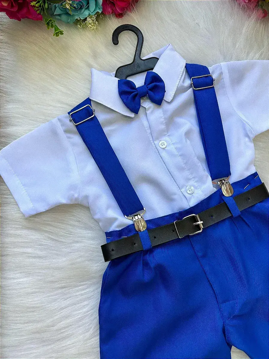 Conjunto social shorts ravi azul royal, foto 3