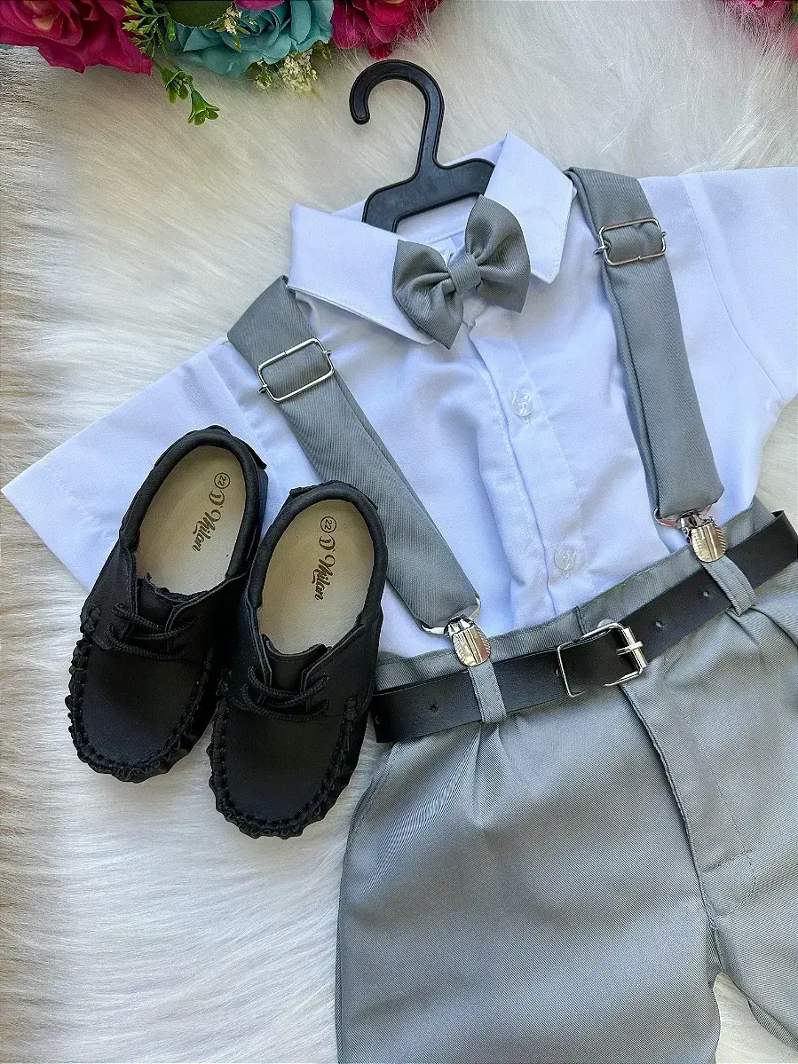 Conjunto social shorts ravi cinza, foto 5