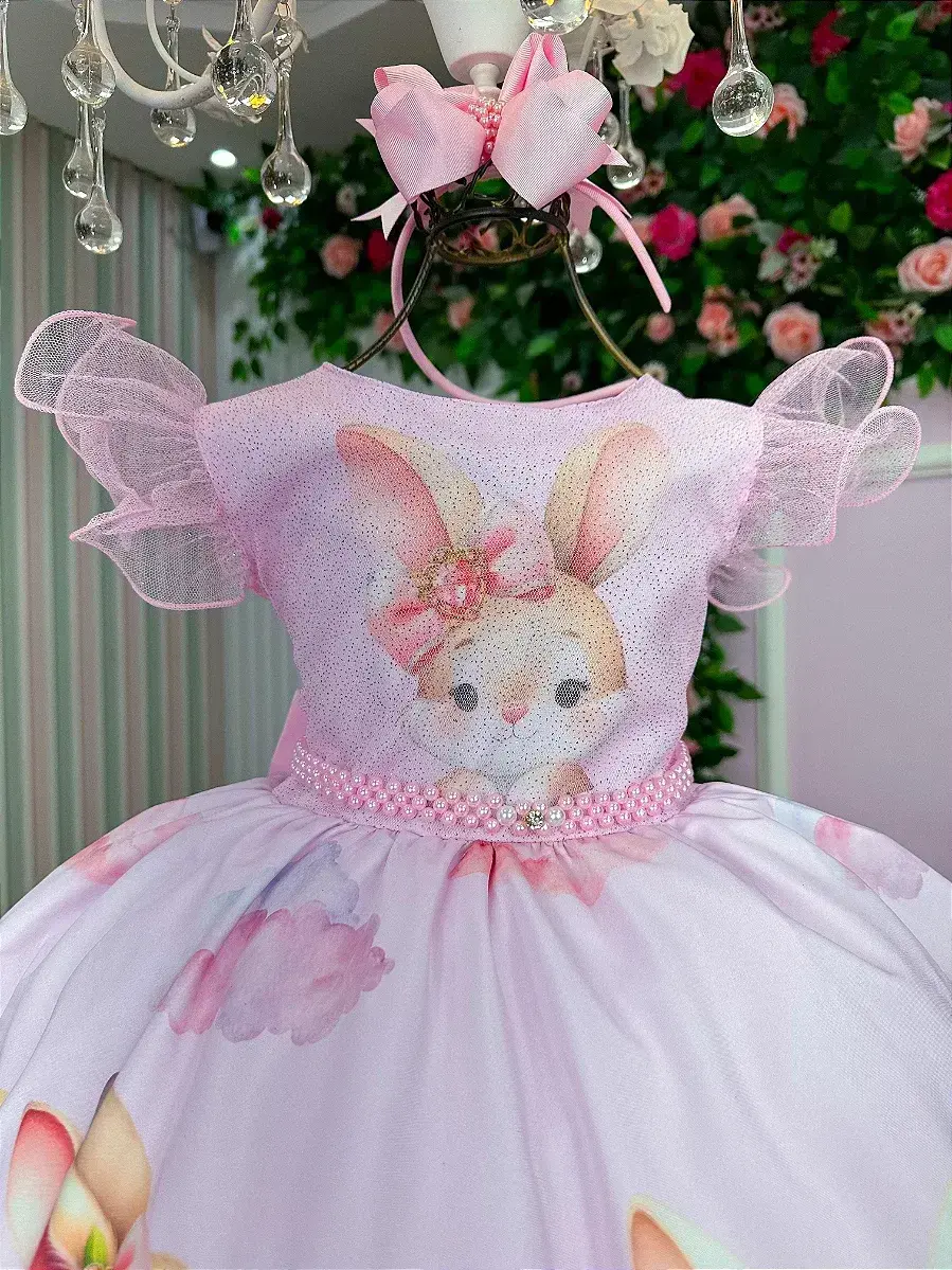 Vestido coelhinho rosa, foto 6