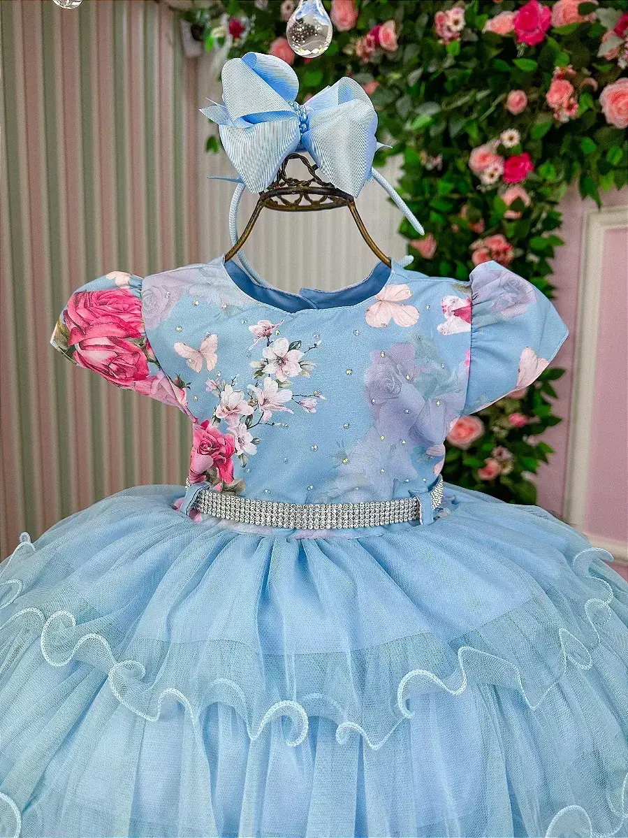 Vestido jardim encantado azul natalia, foto 2
