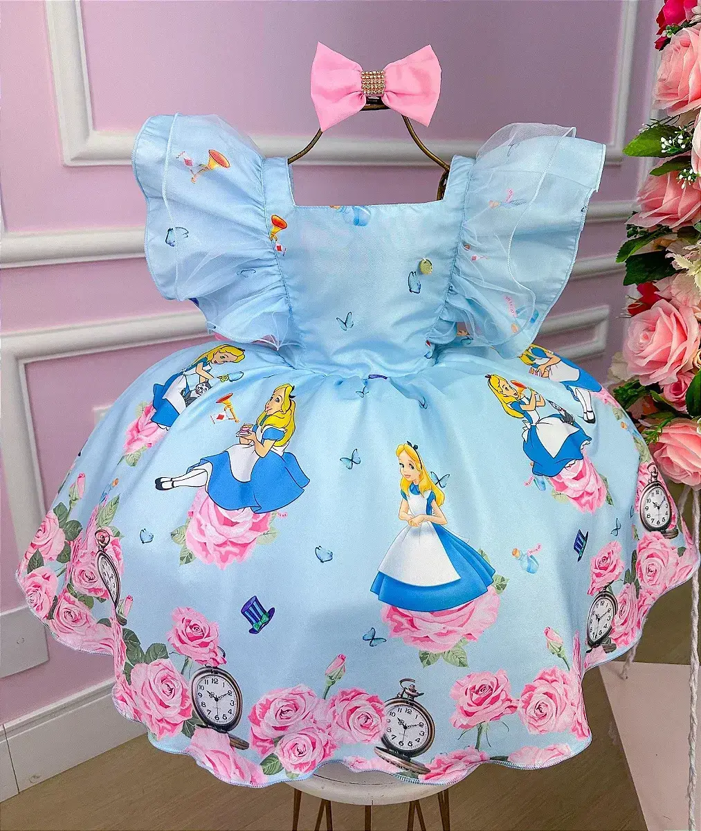 Vestido festa alice no país das maravilhas