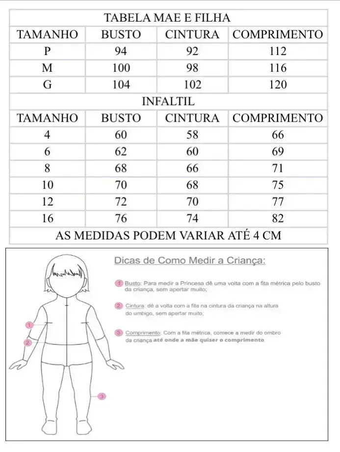 Guia de tamanhos
