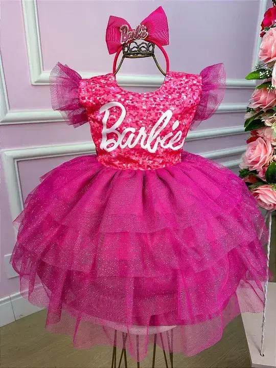 Vestido Barbie luxinho pink
