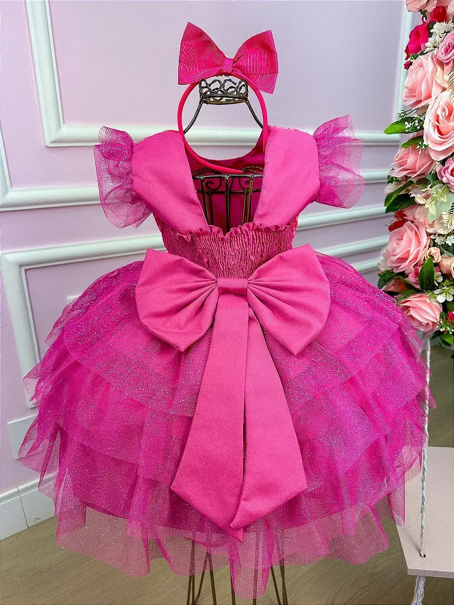 Vestido Barbie luxinho pink, foto 3