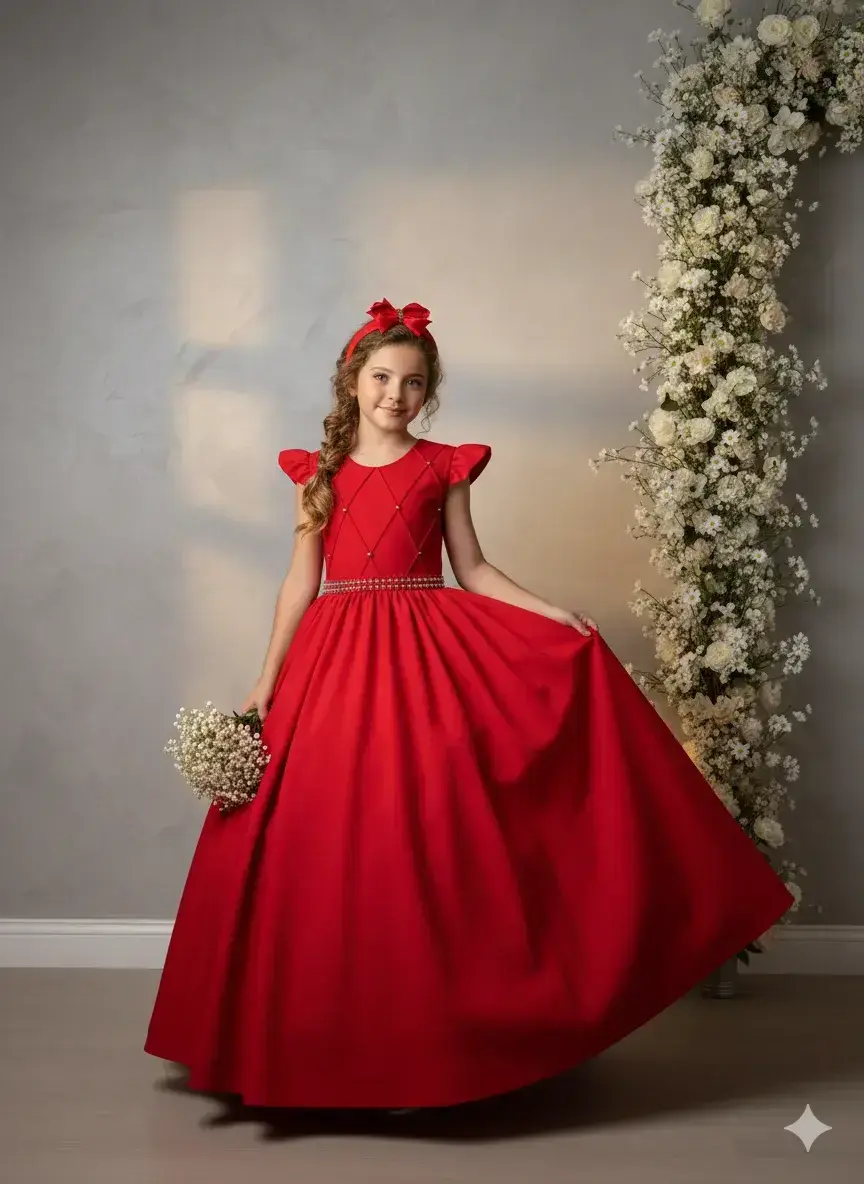 Vestido ariane longo vermelho