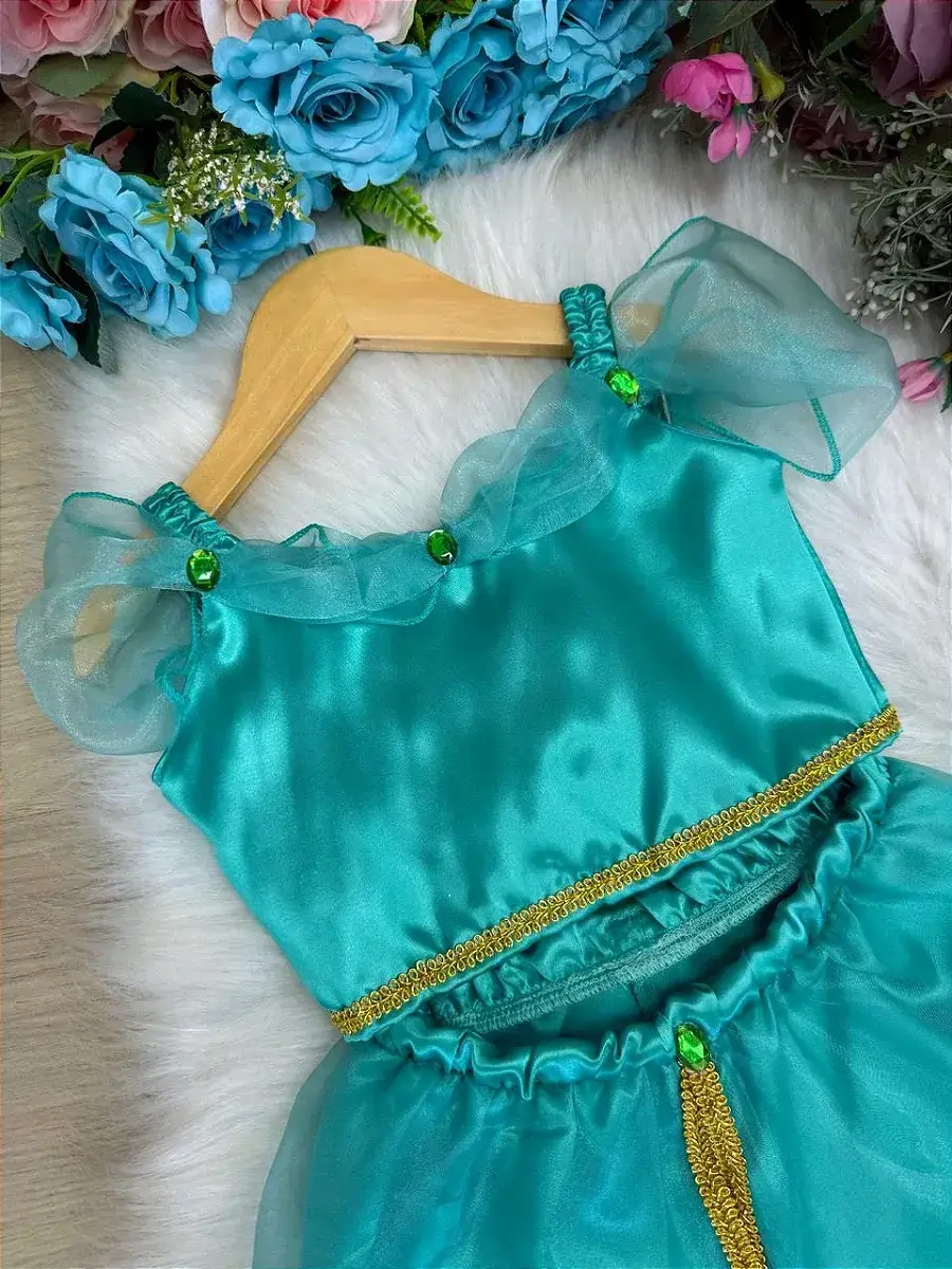 Fantasia princesa jasmine verde tiffany, foto 7