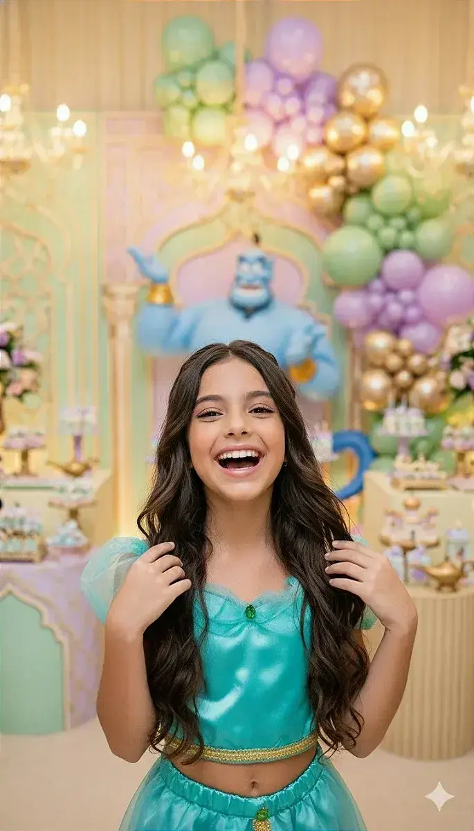 Fantasia princesa jasmine verde tiffany, foto 4